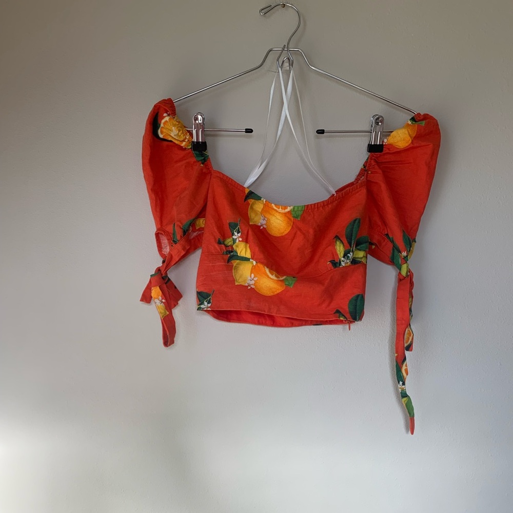 Privacy pls orange citrus summer crop top shorts set revolve loved by bloggers s - Picture 6 of 8